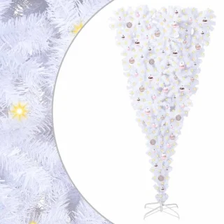 vidaXL kunstkerstboom 210 cm wit PVC en staal