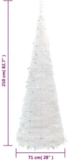 vidaXL Kunstkerstboom 210 cm wit