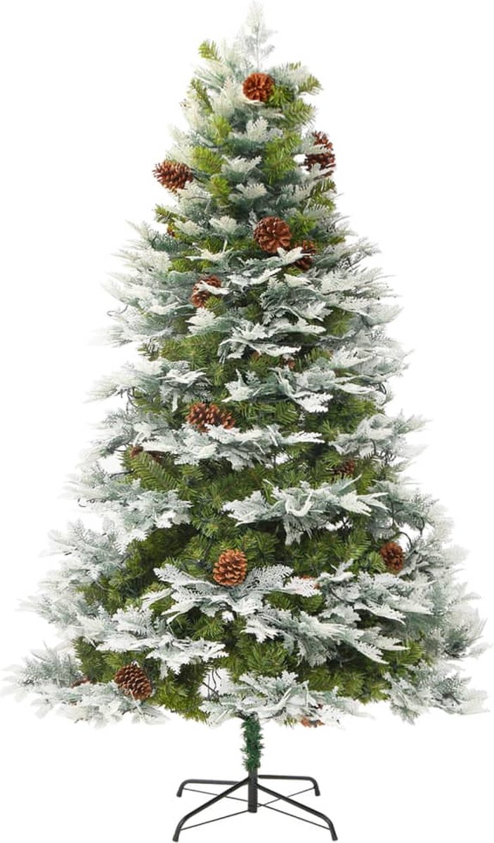 vidaXL Kunstkerstboom 225 cm PVC/PE met LED groen