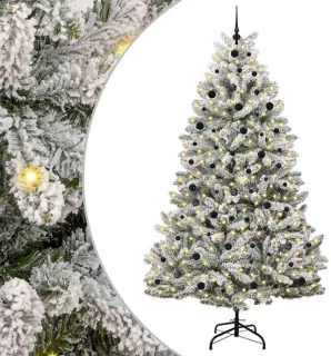 vidaXL Kunstkerstboom 240 cm 300 LED's warmwit PVC en staal