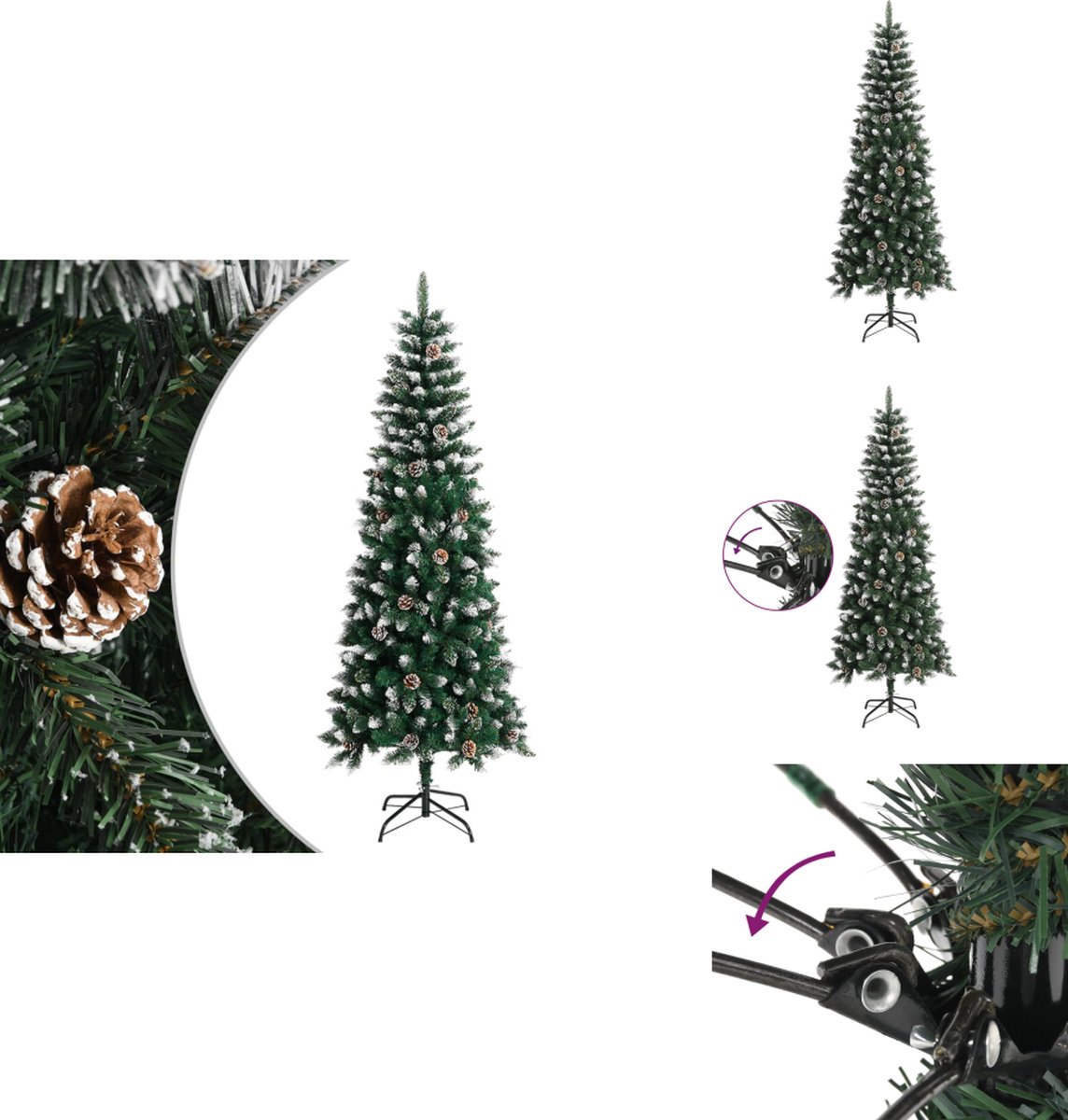 vidaXL Kunstkerstboom 240 cm groen met standaard