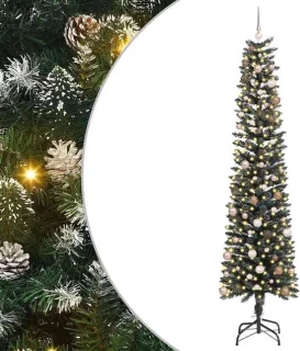vidaXL kunstkerstboom 240 cm – groen, PVC en staal