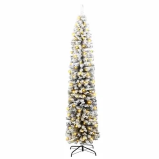 vidaXL Kunstkerstboom 240 cm groen van PVC, staal en kunststof