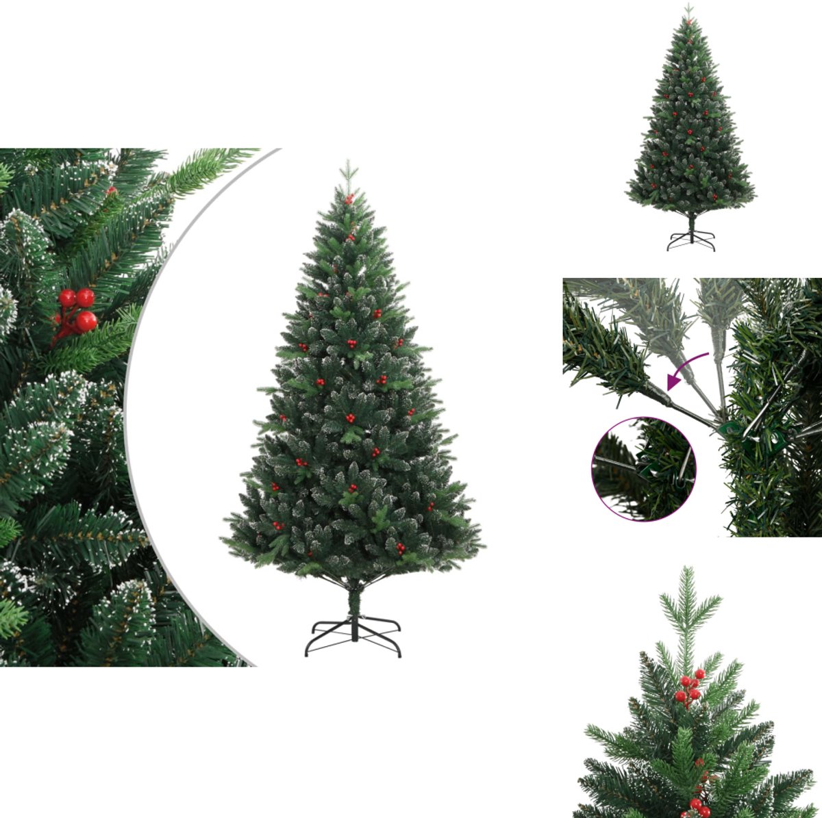 vidaXL Kunstkerstboom 240 cm met rode bessen
