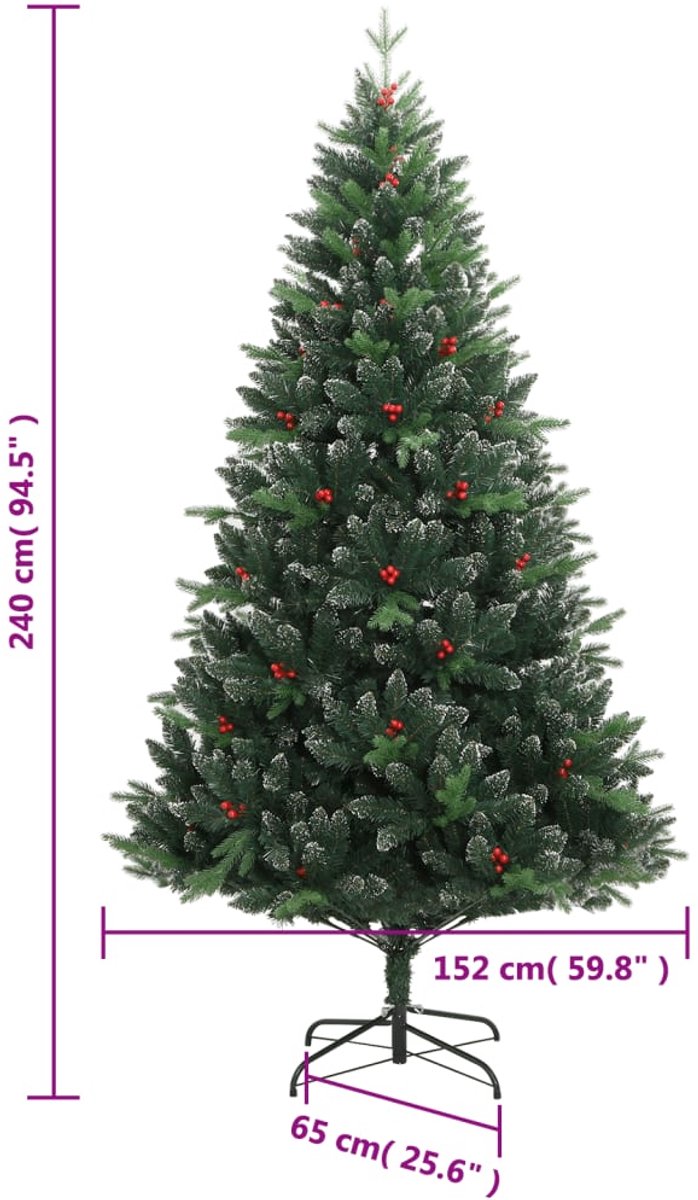 vidaXL Kunstkerstboom 240 cm met rode bessen