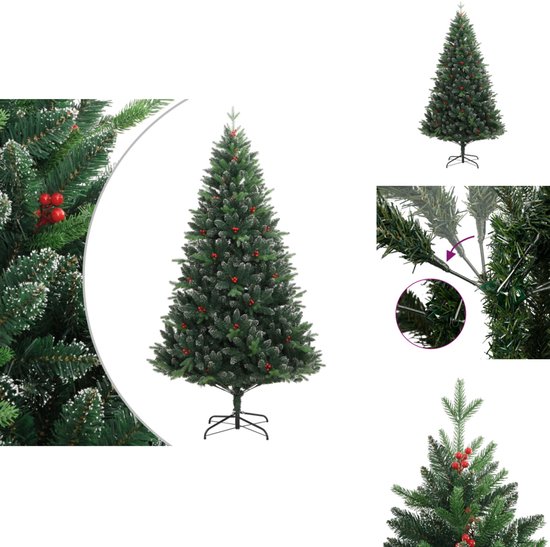 vidaXL Kunstkerstboom 240 cm met rode bessen