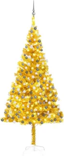 vidaXL Kunstkerstboom 240 cm PET Goud