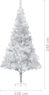 vidaXL Kunstkerstboom 240 cm PET zilver