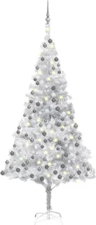 vidaXL Kunstkerstboom 240 cm PET zilver