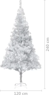 vidaXL Kunstkerstboom 240 cm PET zilver
