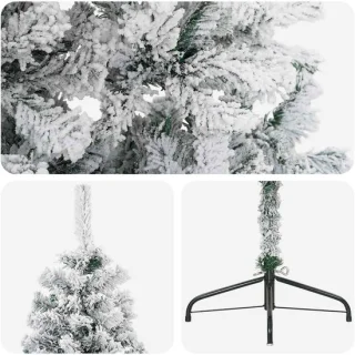 vidaXL kunstkerstboom 240 cm PVC en staal groen en wit