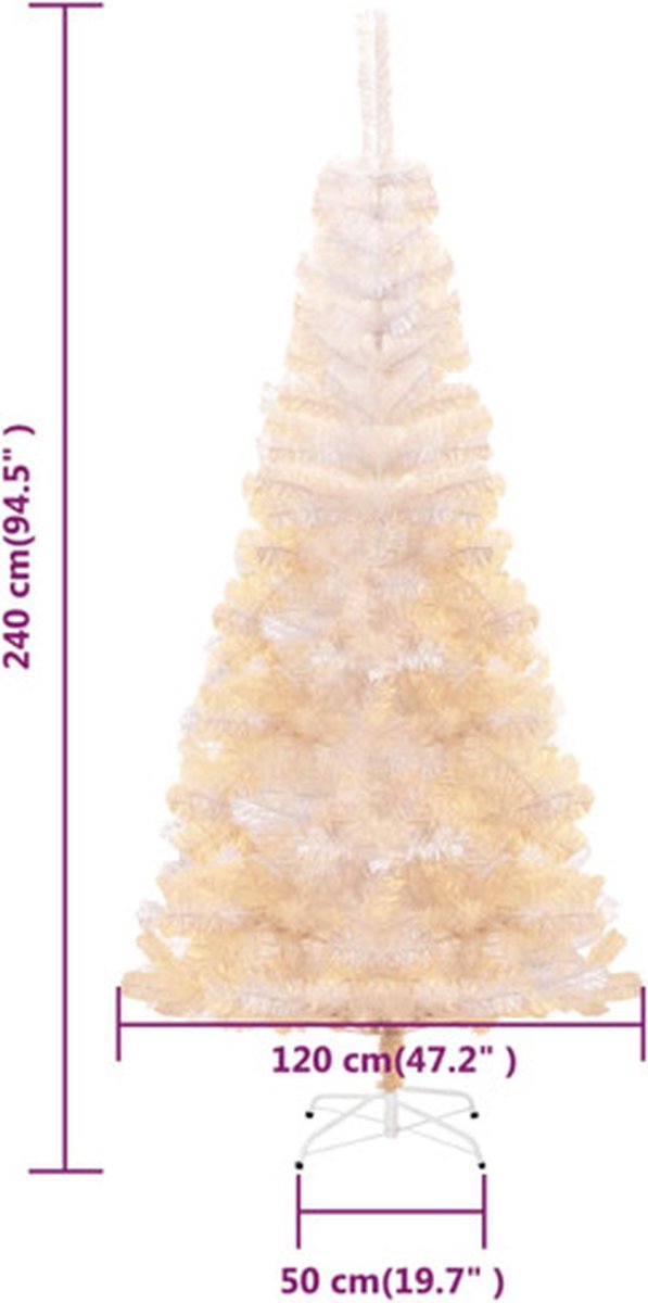 vidaXL Kunstkerstboom 240 cm PVC wit
