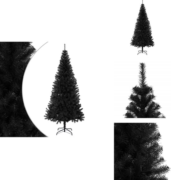 vidaXL Kunstkerstboom 240 cm PVC zwart met standaard