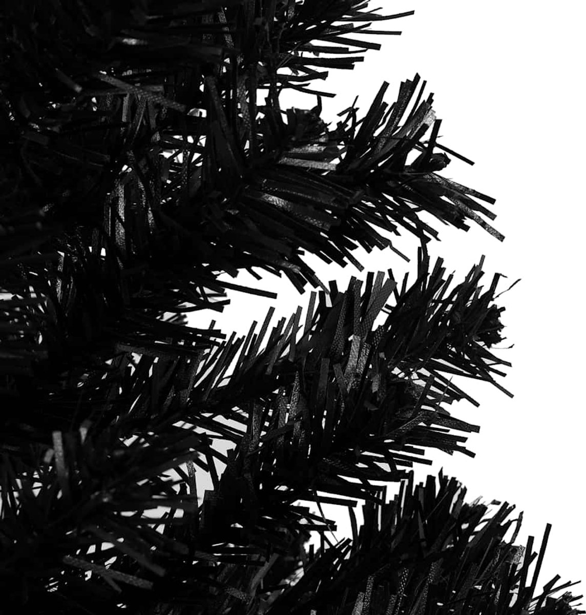 vidaXL Kunstkerstboom 240 cm PVC zwart met verlichting en kerstballen