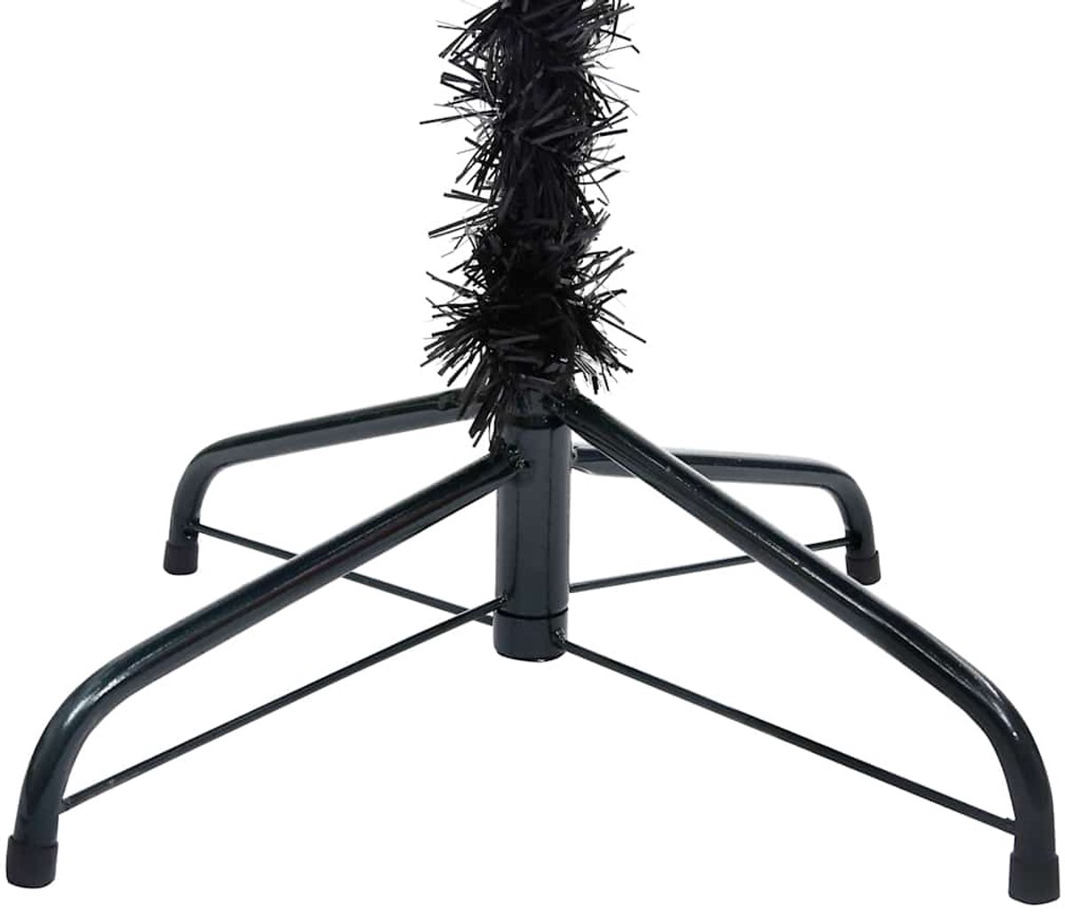 vidaXL Kunstkerstboom 240 cm PVC zwart met verlichting en kerstballen
