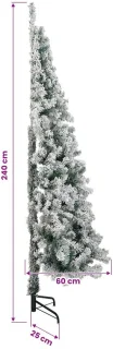 vidaXL kunstkerstboom 240 cm van pvc en staal in groen en wit