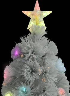 vidaXL Kunstkerstboom 240 cm wit glasvezel met verlichting