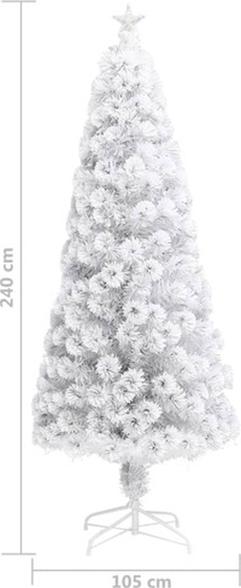 vidaXL Kunstkerstboom 240 cm wit glasvezel met verlichting