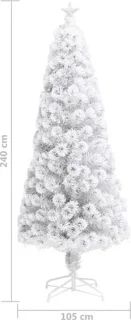 vidaXL Kunstkerstboom 240 cm wit glasvezel met verlichting