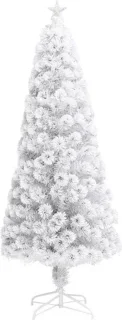 vidaXL Kunstkerstboom 240 cm wit glasvezel met verlichting