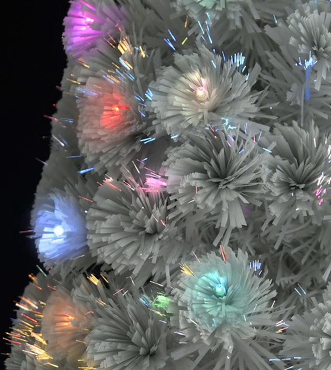 vidaXL Kunstkerstboom 240 cm wit glasvezel met verlichting