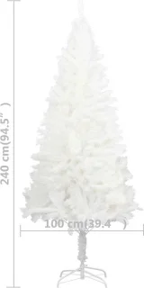 vidaXL Kunstkerstboom 240 cm Wit