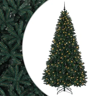 vidaXL kunstkerstboom 270 cm met kerstballen en 600 leds