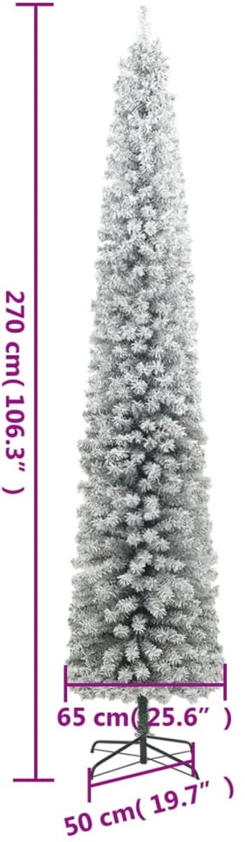 vidaXL Kunstkerstboom 270 cm PVC met standaard en sneeuw