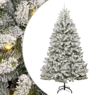 vidaXL Kunstkerstboom 300 cm met 300 ledlampjes in warmwit van pvc en staal