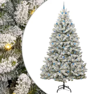 vidaXL kunstkerstboom 300 cm met 300 warmwitte leds van pvc en staal