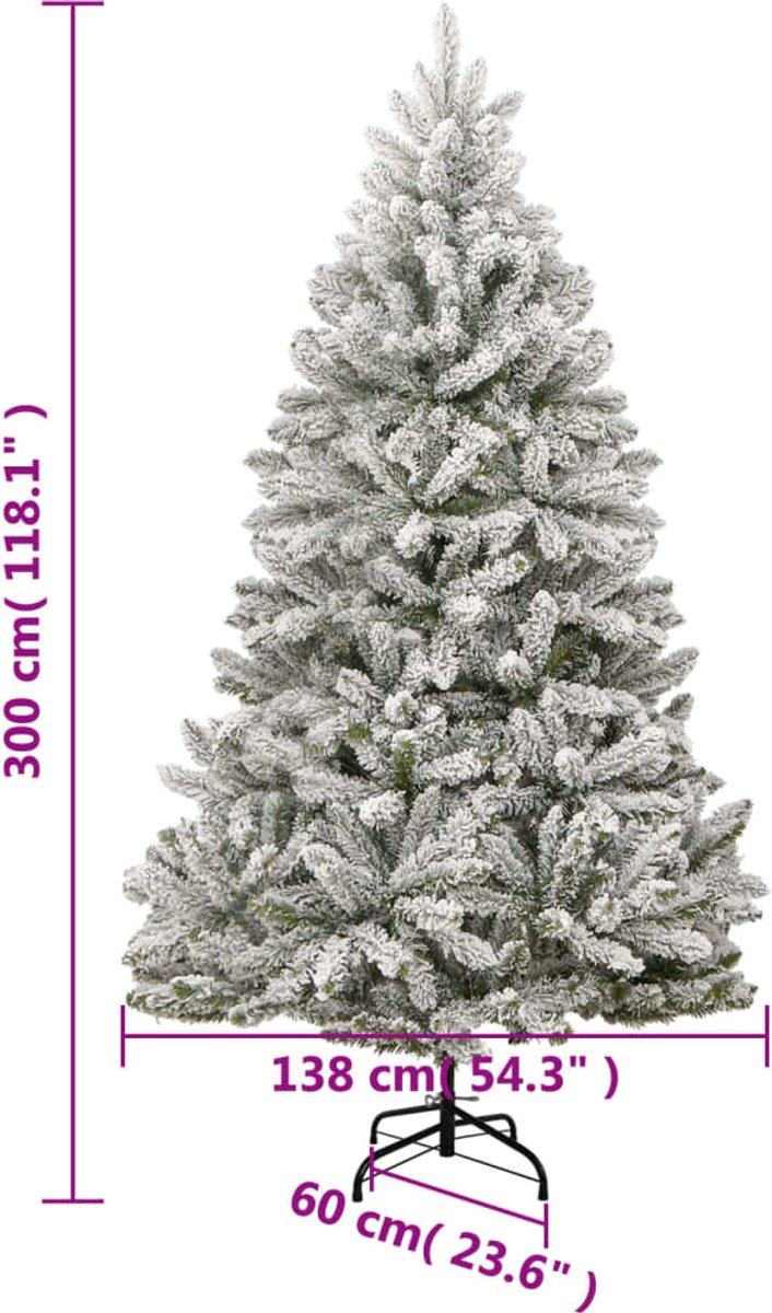 vidaXL Kunstkerstboom 300 cm met sneeuw