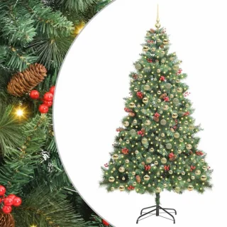 vidaXL kunstkerstboom 300 led warmwit PVC en metaal groen