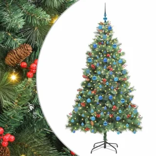 vidaXL kunstkerstboom 300 led's warmwit groen