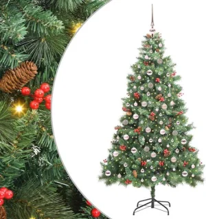 vidaXL Kunstkerstboom 300 LED's warmwit PVC en metaal groen