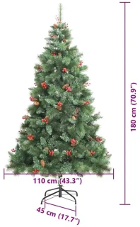 vidaXL Kunstkerstboom 300 LED's warmwit PVC en metaal groen