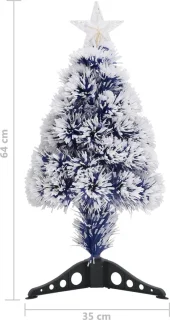 vidaXL Kunstkerstboom 64 cm glasvezel wit/blauw