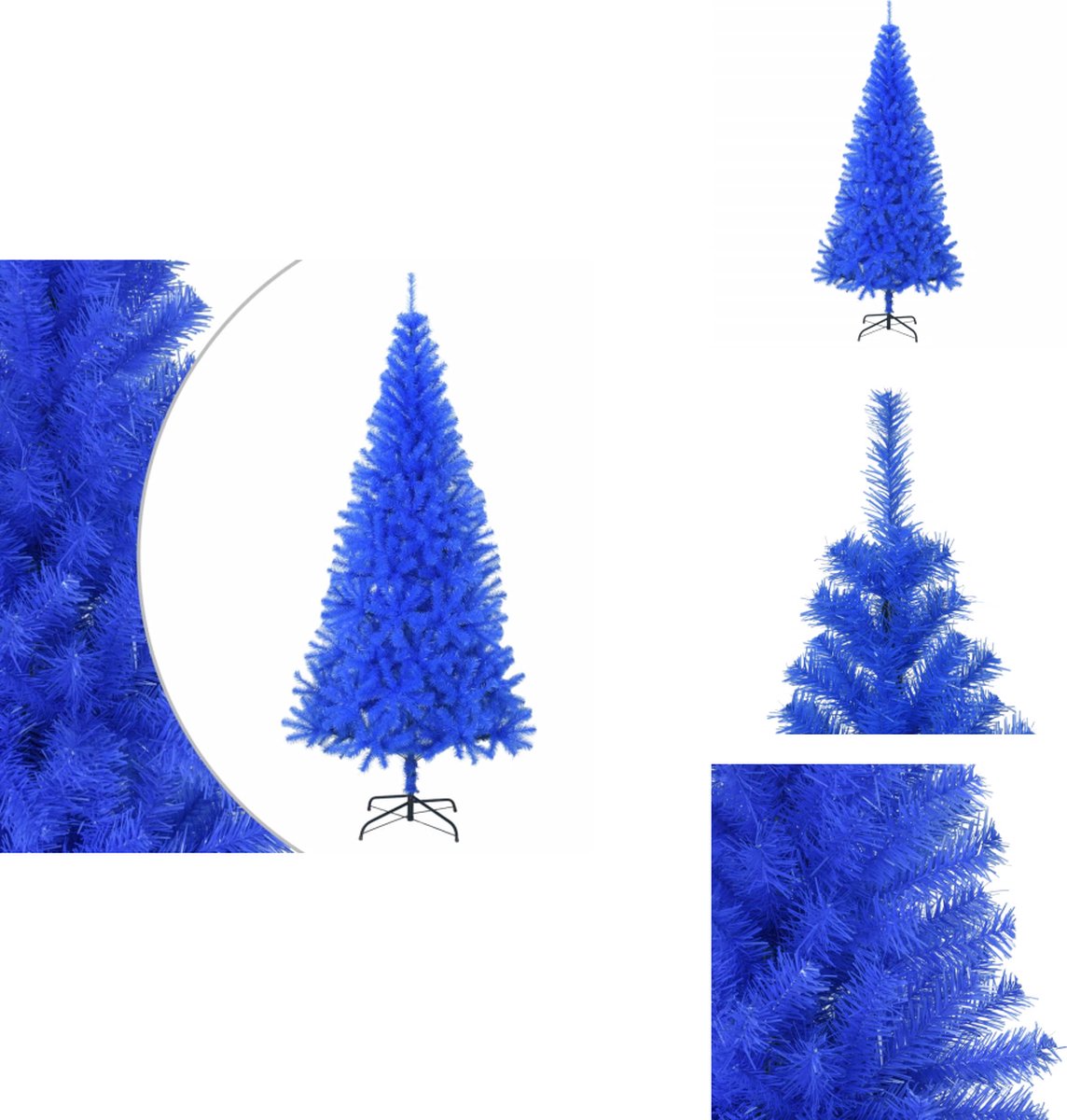vidaXL Kunstkerstboom blauw 180 cm PVC met standaard