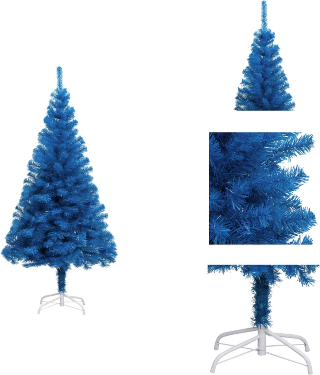 vidaXL Kunstkerstboom blauw 180 cm PVC met standaard
