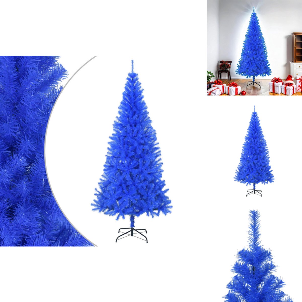 vidaXL Kunstkerstboom blauw 180 cm PVC met standaard