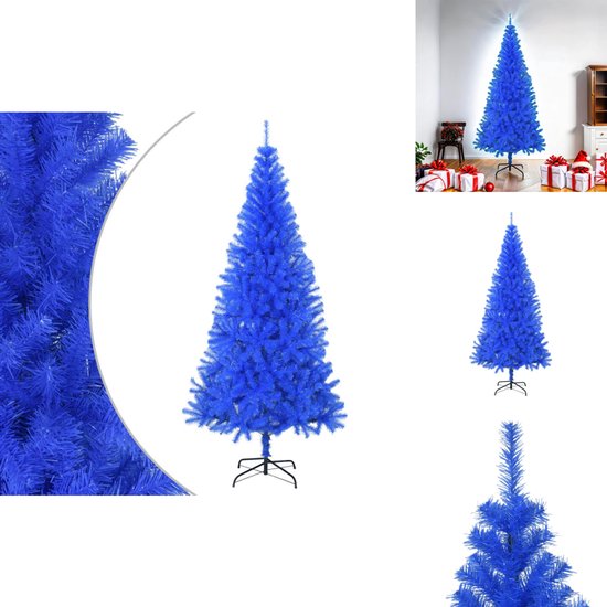 vidaXL Kunstkerstboom blauw 180 cm PVC met standaard