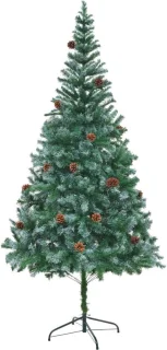 vidaXL Kunstkerstboom Dennenappels 210 cm