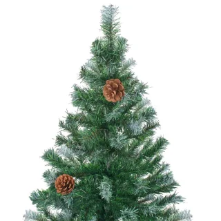 vidaXL Kunstkerstboom Dennenappels 210 cm