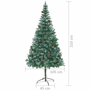 vidaXL Kunstkerstboom Dennenappels 210 cm