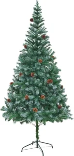 vidaXL Kunstkerstboom Dennenappels 210 cm