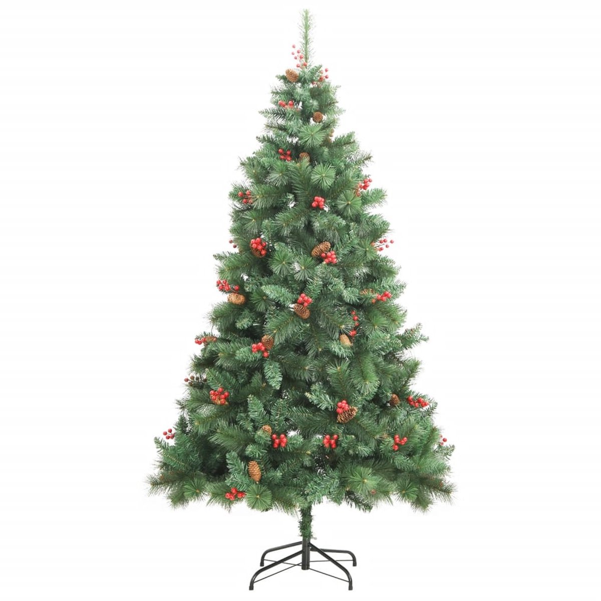 vidaXL Kunstkerstboom Dennenappels en Bessen 210 cm