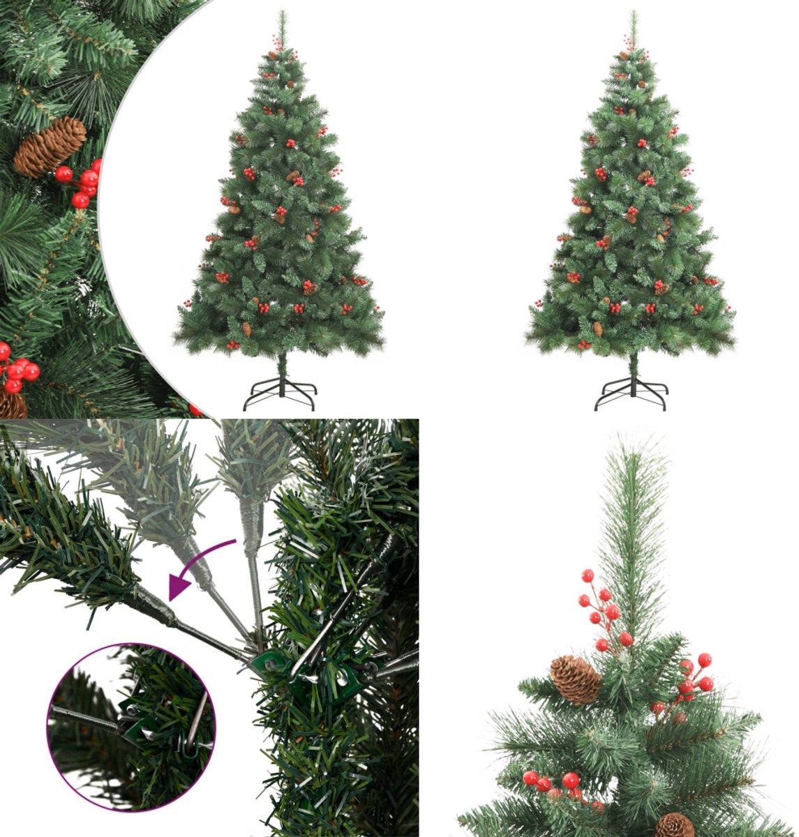 vidaXL Kunstkerstboom Dennenappels en Bessen 240 cm