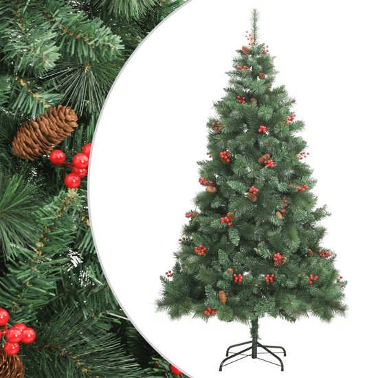 vidaXL Kunstkerstboom Dennenappels en Bessen 240 cm