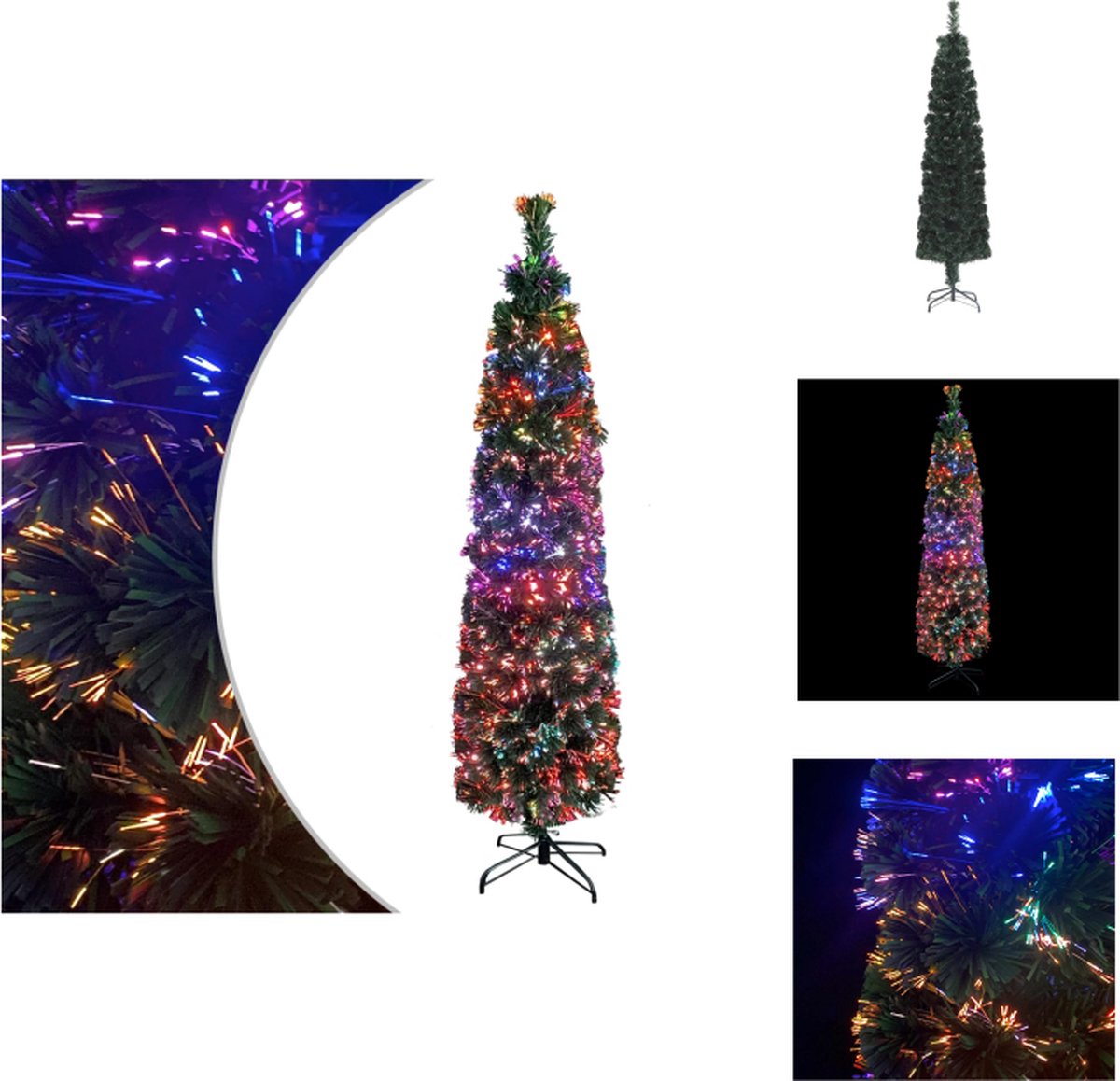 vidaXL Kunstkerstboom Glasvezel 240 cm Smal Met Standaard