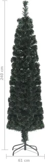 vidaXL Kunstkerstboom Glasvezel 240 cm Smal Met Standaard