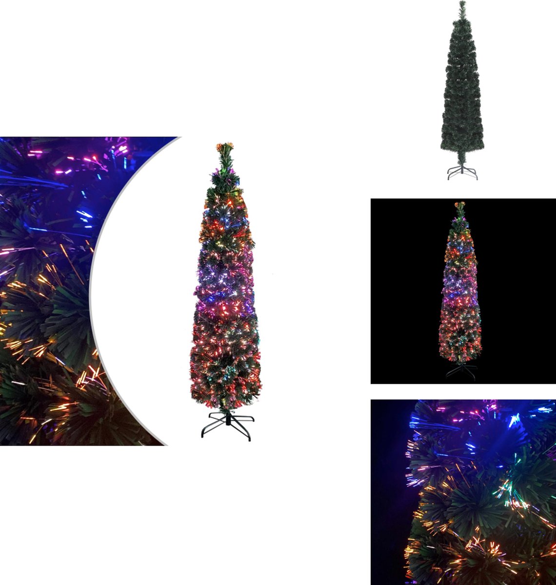 vidaXL Kunstkerstboom Glasvezel 240 cm Smal Met Standaard